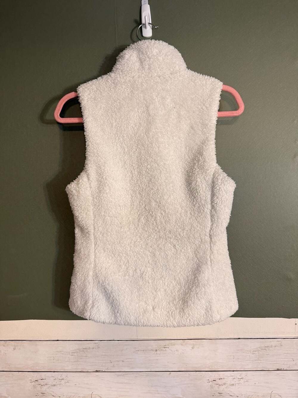 Patagonia Los Gatos Fleece Vest Womens Small Cream White Full Zip P-6 Logo 25221 - Picture 2 of 5